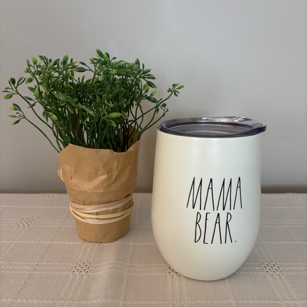 Rae Dunn Mama Bear White Insulated Wine Cup